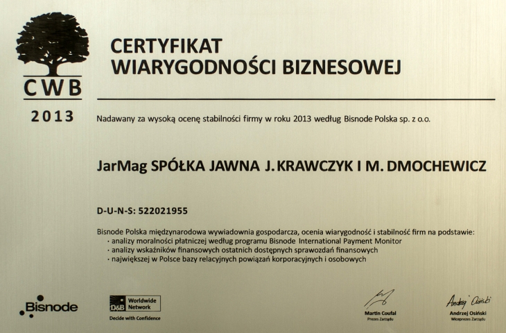 Business Credibility certificate